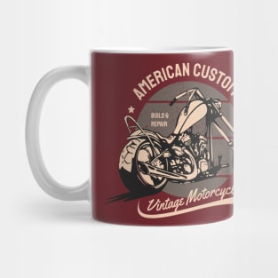 American Customs Vintage Motorcycle Design | Classic Biker Mug